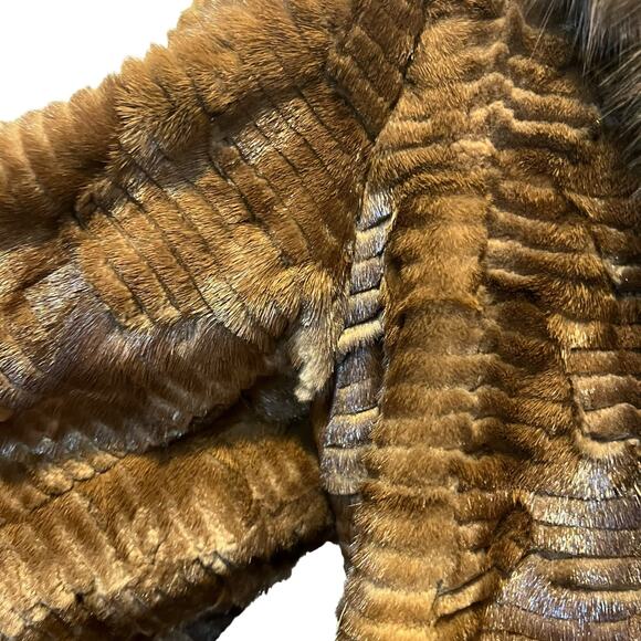 Vintage Filimegas Brown Mink Long Fur Winter Coat Size Medium - Picture 6 of 16